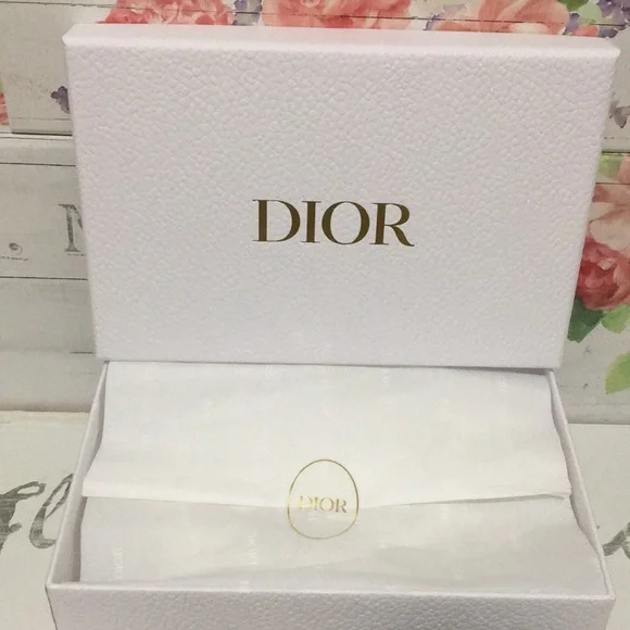 Brand New! DIOR Blue White & Gold Gift Box Set Box/Tissue/Envelope/Ribbon! ✨ - Picture 6 of 12